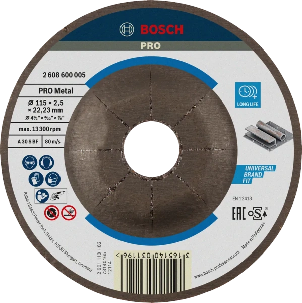 PRO Metal Bonded Cutting Disc  A 30 S BF 115 22.23 2.5 1 Pcs