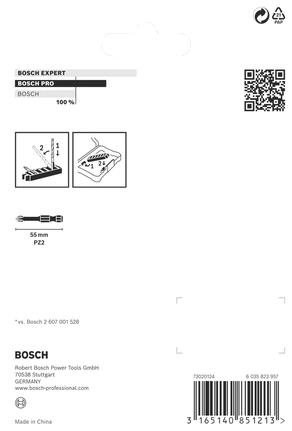 PRO Impact PZ Screwdriver Bit  PZ2 55 Set contents: PZ2 (8x) 8 Pcs