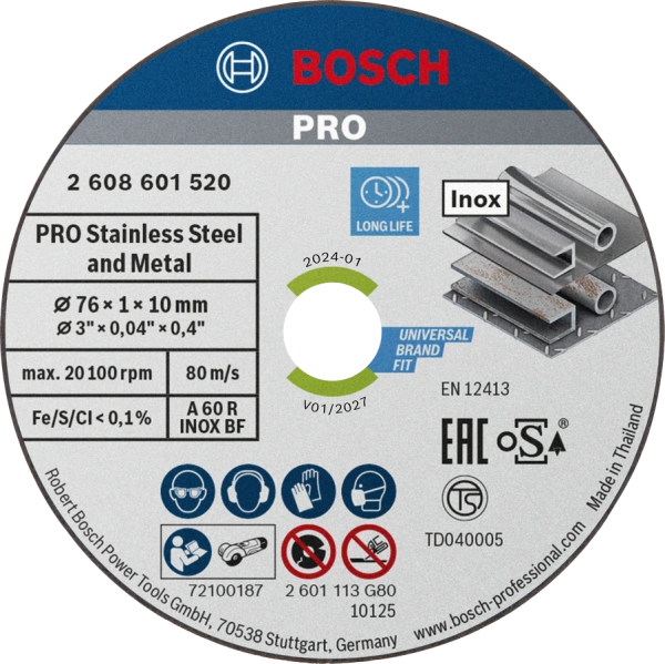 PRO Stainless Steel and Metal Bonded Cutting Disc