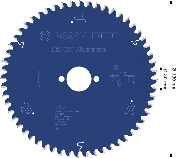 EXPERT Aluminium Circular Saw Blade 190 30