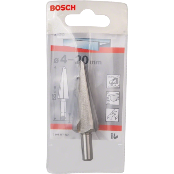 Sheet metal cone drill bits, hex shank Bosch 