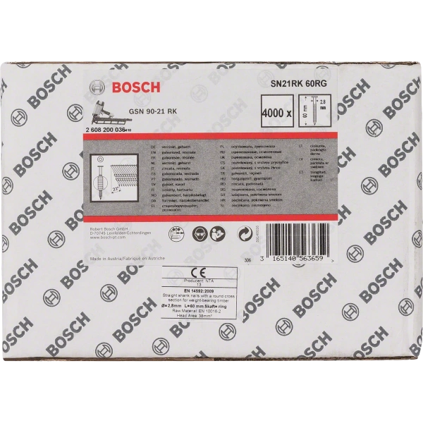 Full head strip nail SN21RK 60RG Bosch 
