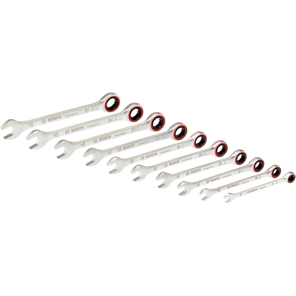 Ratchet Spanner Set 10 pc Professional Bosch 