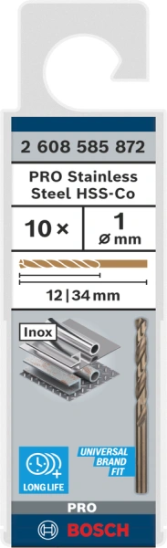 PRO Stainless Steel HSS-Co Twist Drill Bit Bosch 