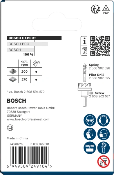 EXPERT Sheet Metal arbored Hole Saw Bosch