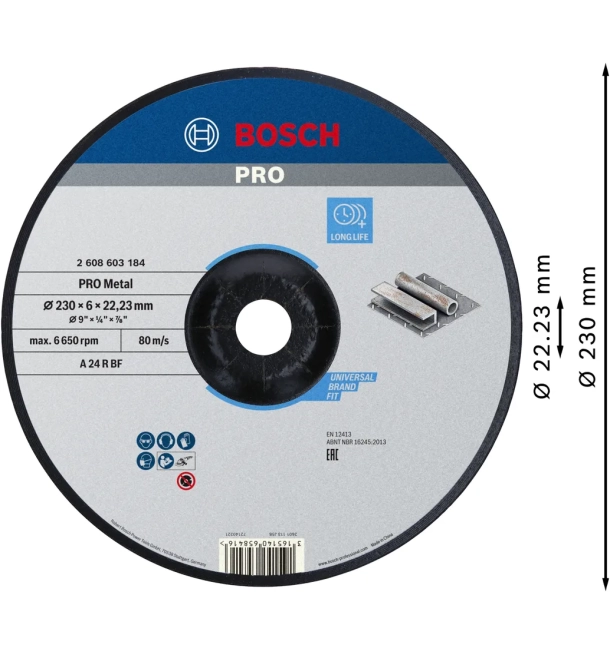 PRO Metal Bonded Grinding Disc 230x6