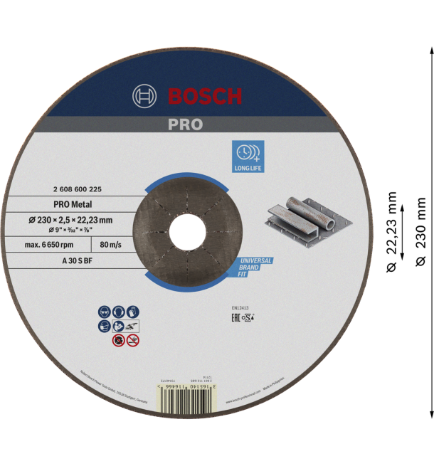 PRO Metal Bonded Cutting Disc 230x2.5