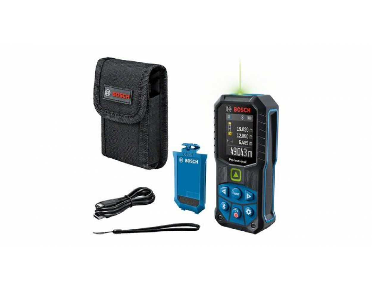 BOSCH 0601072U00 - Laser Measure GLM 50-27 CG Professional with 2 x battery  (AA) and protective bag